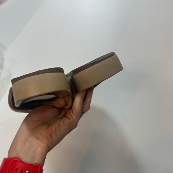 KAANAS Natural Nude Leather Knotted
Slide Sandals Size 7 - Picture 6 of 7